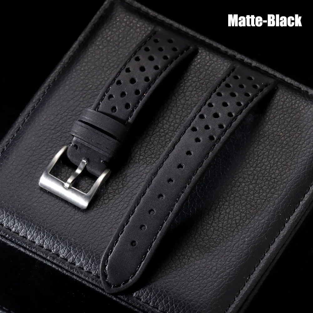 Vintage Calfskin Leather Breathable Watch Band Wrist Bracelet
