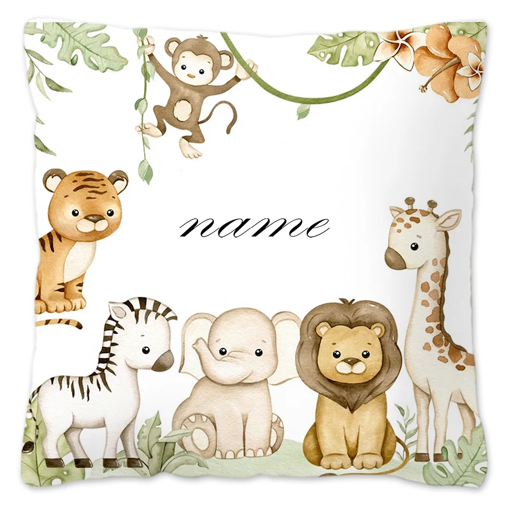 Personalized Animal Pillowcase - Custom Name Kids Bedroom Decoration & Birthday Gift
