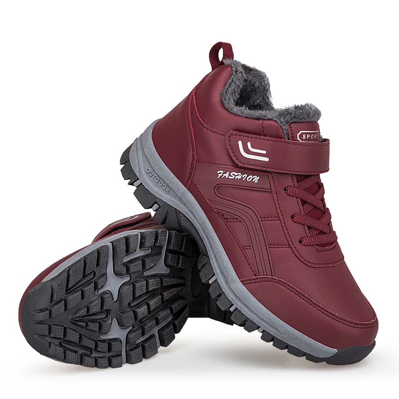 2023 Outdoor Warm Hiking Boot Plush Leather Winter Sneakers Women Women's Shoes Sneakers CLimbing Hunting Shoes Unisex Lace-up