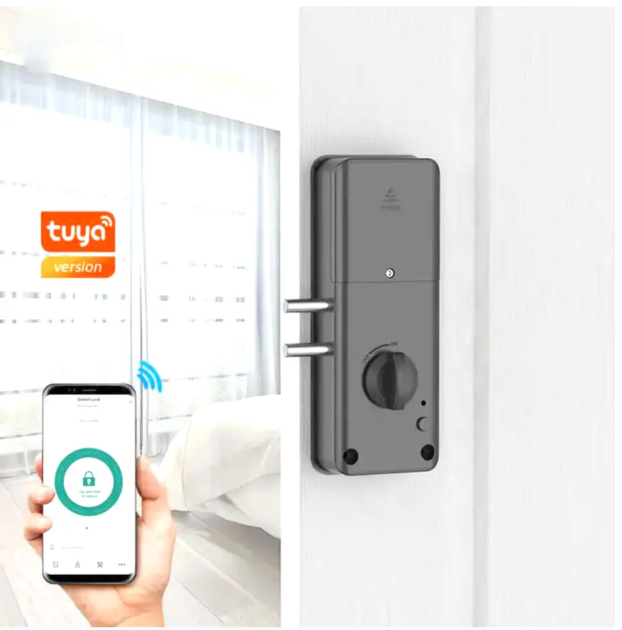 

Punch-free Smart Invisible Lock Keyless IC Card Supported Tuya Blue-tooth Remote Control No Drilling Hole