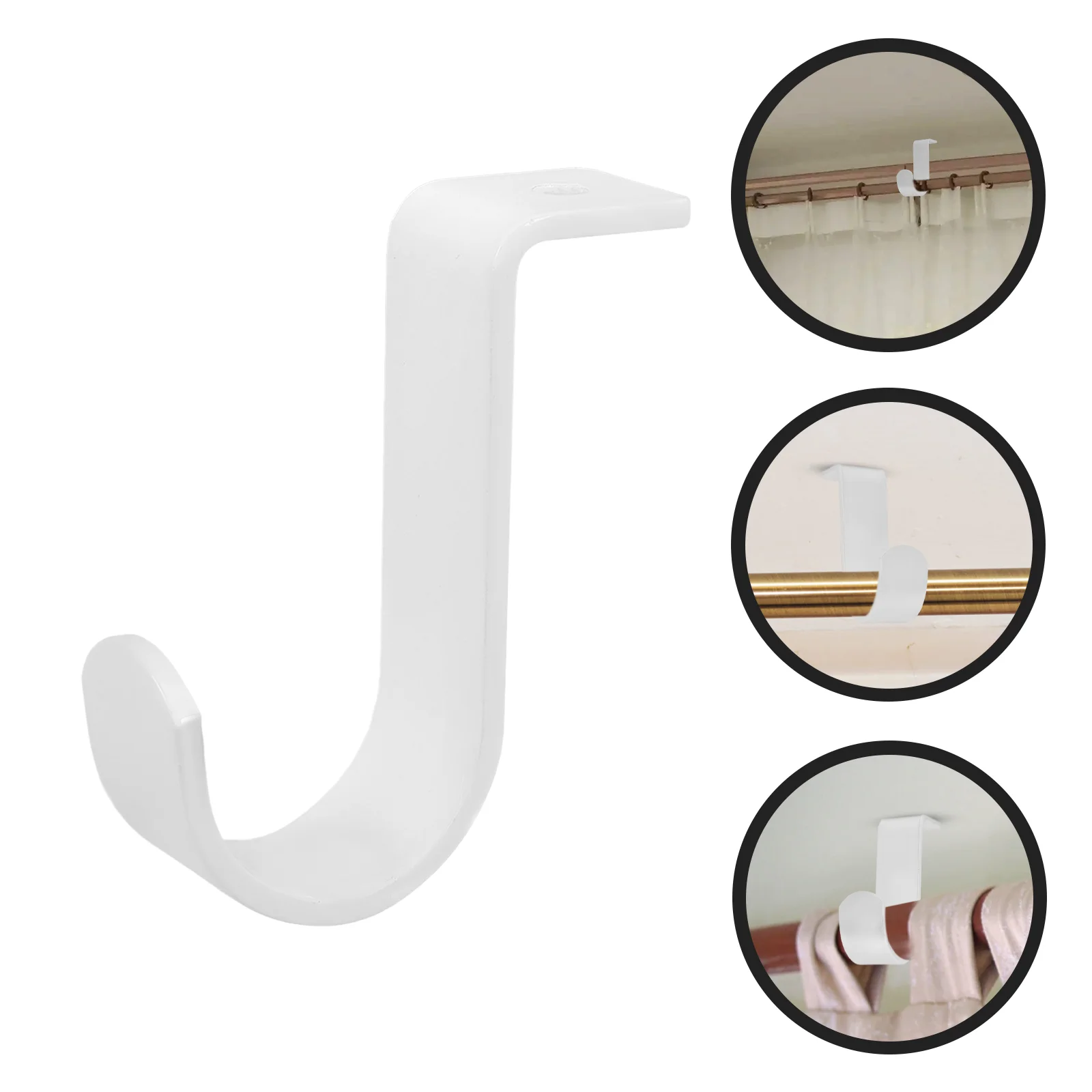 3 Pcs Curtain Rods Accessories Clothes Hanging Rack Window Hardware Holders White