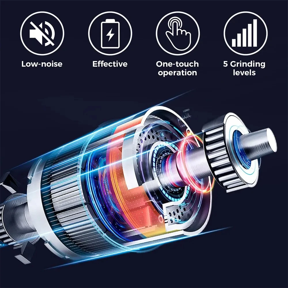 Description Picture 4 of itemElectric battery Automatic Salt And Pepper Grinder Set Rechargeable Gravity Spice Mill Adjustable Kitchen Tools