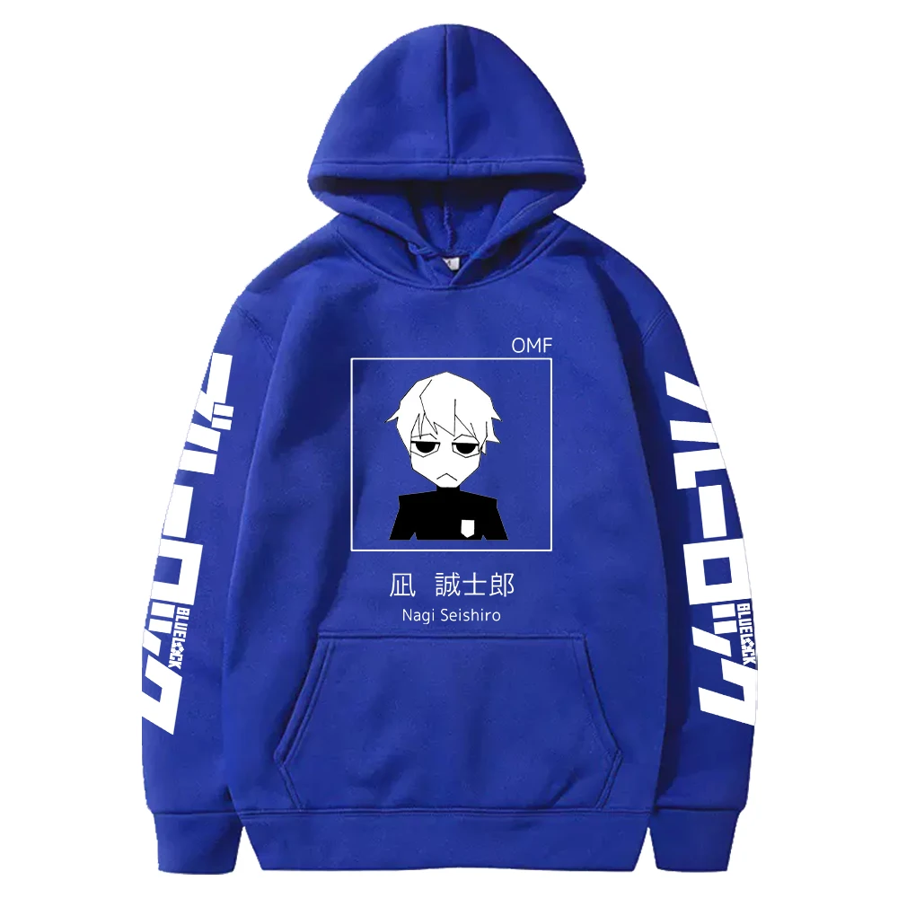 Harajuku Anime BLUE LOCK Nagi Seishiro Printed Hooded Men
