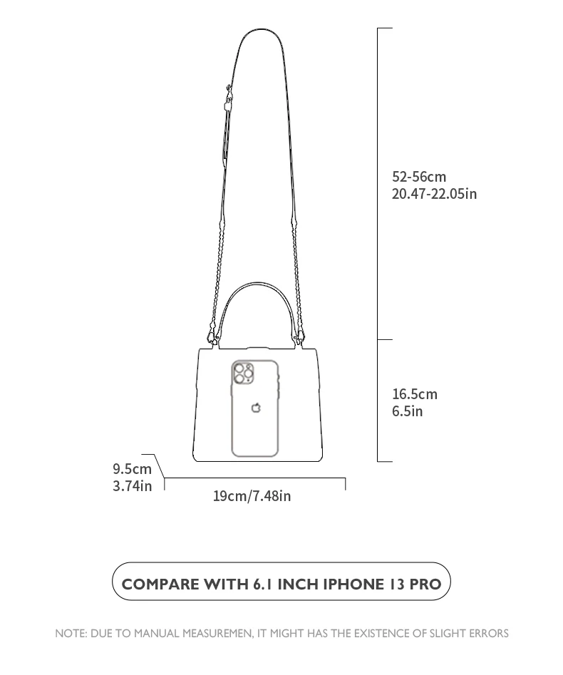 Side profile of business flap bag