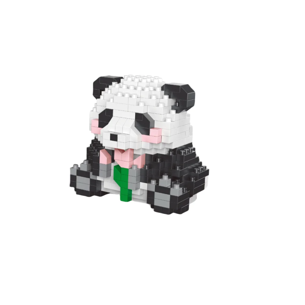 Knew Built Adorable Panda Micro Mini Building Blocks: Five Lovable Shapes, with Charming Apple and Bamboo Perfect Playmate Toys 4