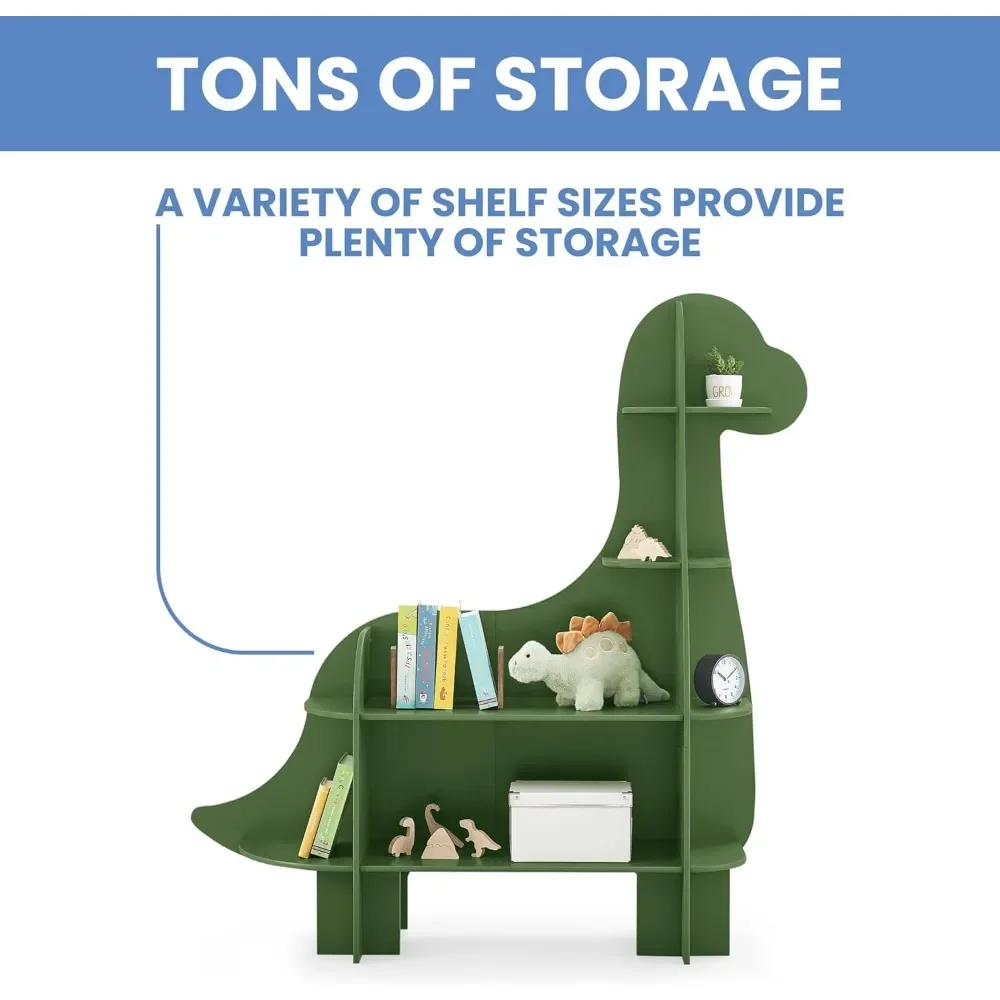 Children's Bookcases, Dinosaur Bookcase - Greenguard Gold Certified, Fern Green 5