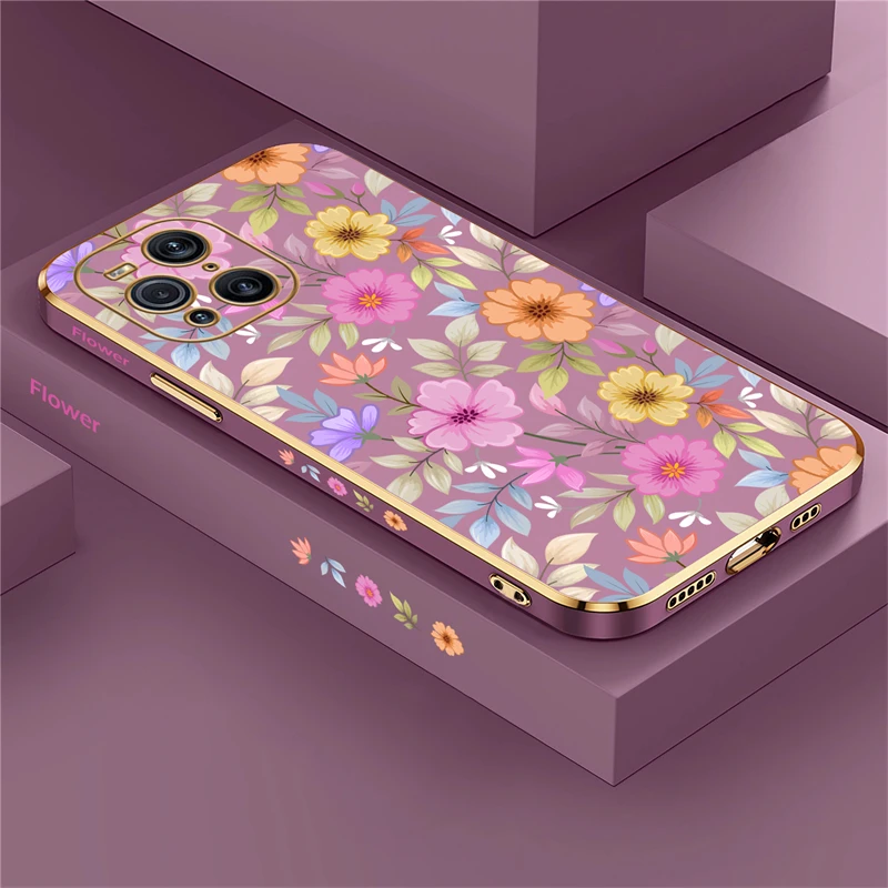 Elegant Silicone Phone Case - Soft Plating Flower Shockproof Cover
