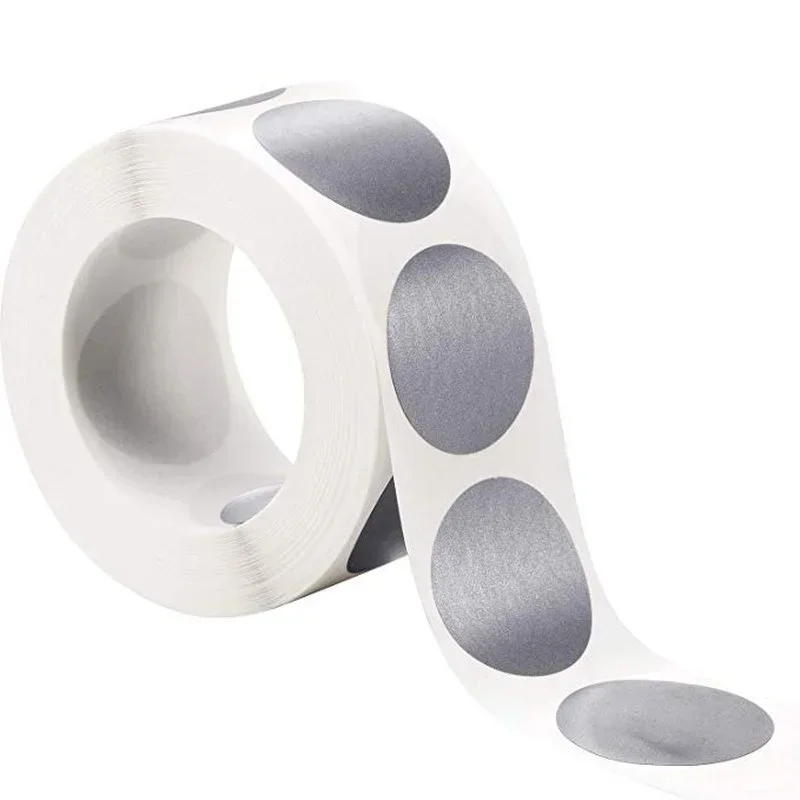 300pcs/roll Round Silver Scratch Off Stickers 1 Inch Labels for Party Activity Favors Stationery
