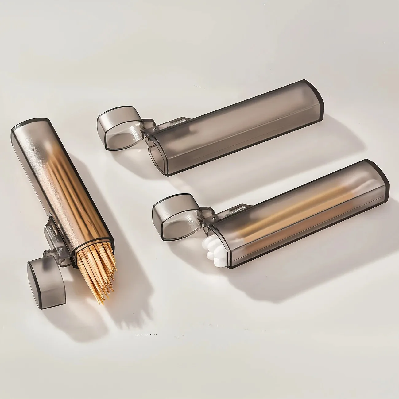 Portable Toothpick & Swab Holder, Leak-Proof with Metal Cylindrical Design