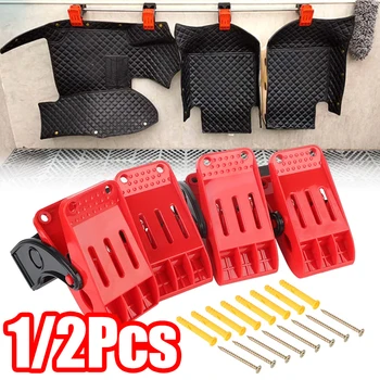 1/2PCS Car Floor Mat Cleaning Clips, Wall-Mounted Heavy-Duty Drying Clamps For Car Mat Washing, Auto Carpet Wash Clamp Accessory 1