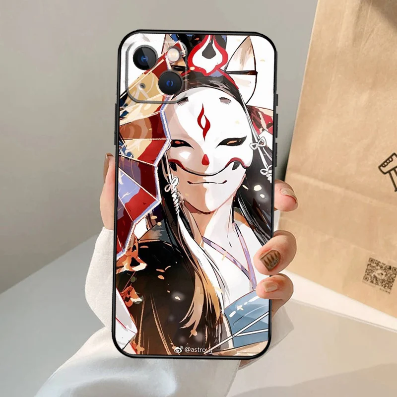 Kitsune Fox Japanese Art Case For iPhone 16 15 14 13 12 11 Pro Max