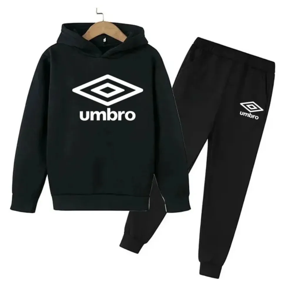 

Fashion Brand Umbro Kids Hoodies Suit Cotton Hooded Sportswear Children Sweatshirt 2 Piece Set 4-14 Years Girls Boys Tracksuit