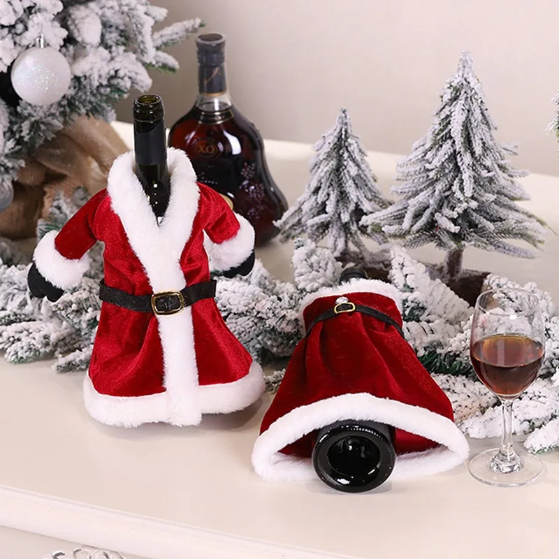 Christmas Wine Bottle Covers Decoration Knitted Sweater Santa Claus Wine Bottle Decorations Christmas Party Favors Supplies Gift