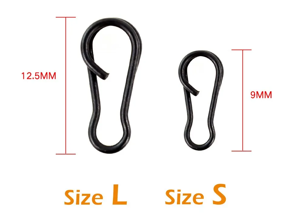 Hirisi Angel-Schnappverschlüsse Speed Links Angelwirbel Schnellwechsel-Karpfen-Tackle-Zubehör Packung mit 100 Stück AG039 – Detail 1