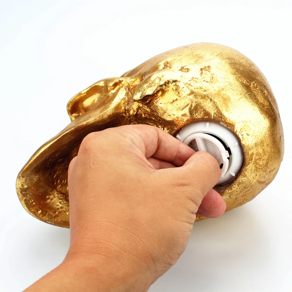 Gold Skull Coin Bank Money Box Piggy Bank Home Decor Halloween Gifts Skull Shaped Resin Storage Box For Bills Cool Gold Theme 3