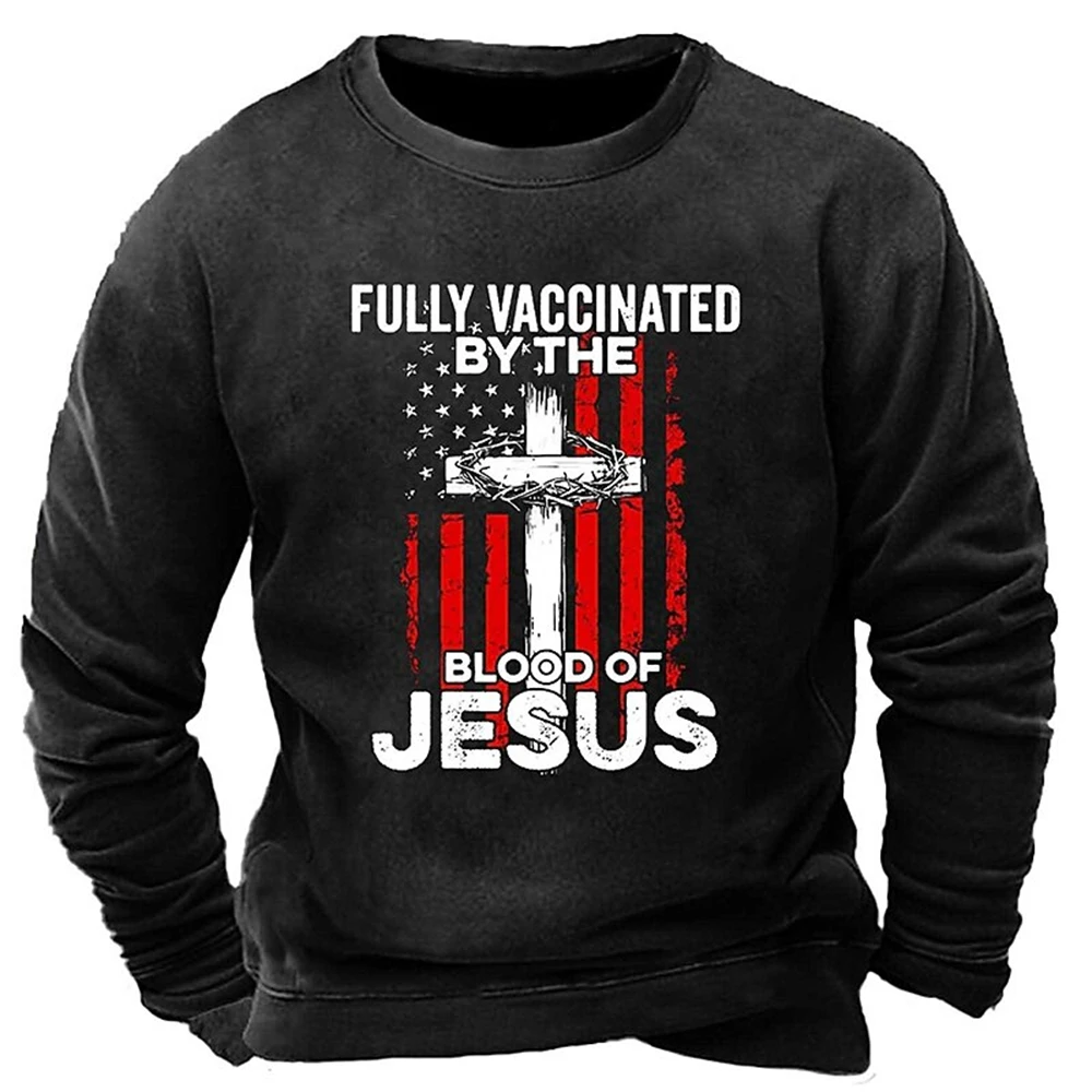 

Мужская толстовка с капюшоном, винтажный Повседневный Топ с буквенным принтом элементов, толстовка с 3D-принтом Креста Иисуса, пуловер, свитшоты, уличная одежда