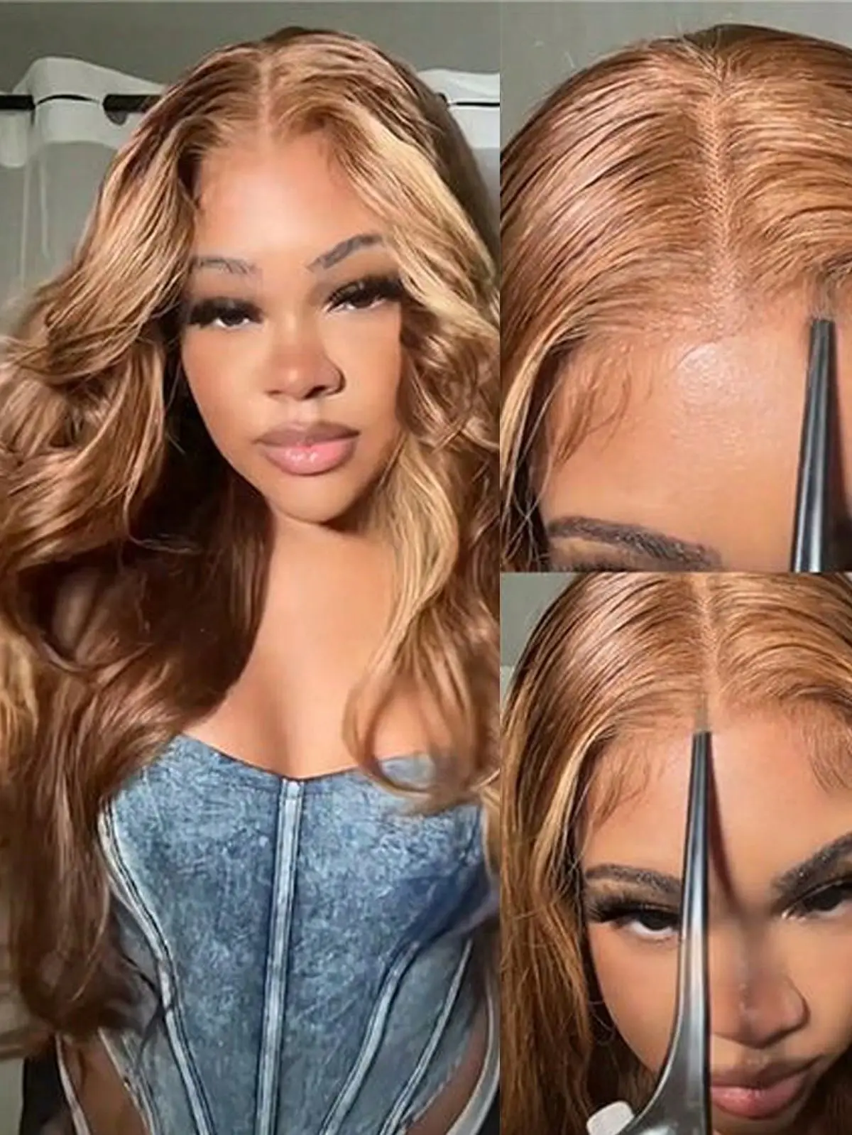 34 Inch Ombre Honey Blonde Human Hair 13x4 Highlight Body Wave Lace Front Wig 5X5 Pre Plucked With Baby Hair Wear And Go 2