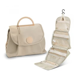 Waterproof Hanging Travel Toiletry and Makeup Organizer Bag (White)