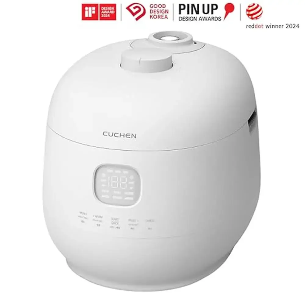 Induction Heating 6 Cup Rice Cooker Dual Pressure Full Stainless Inner Pot Menu Options Rice Spatula & Cup Triple Power Packing 2