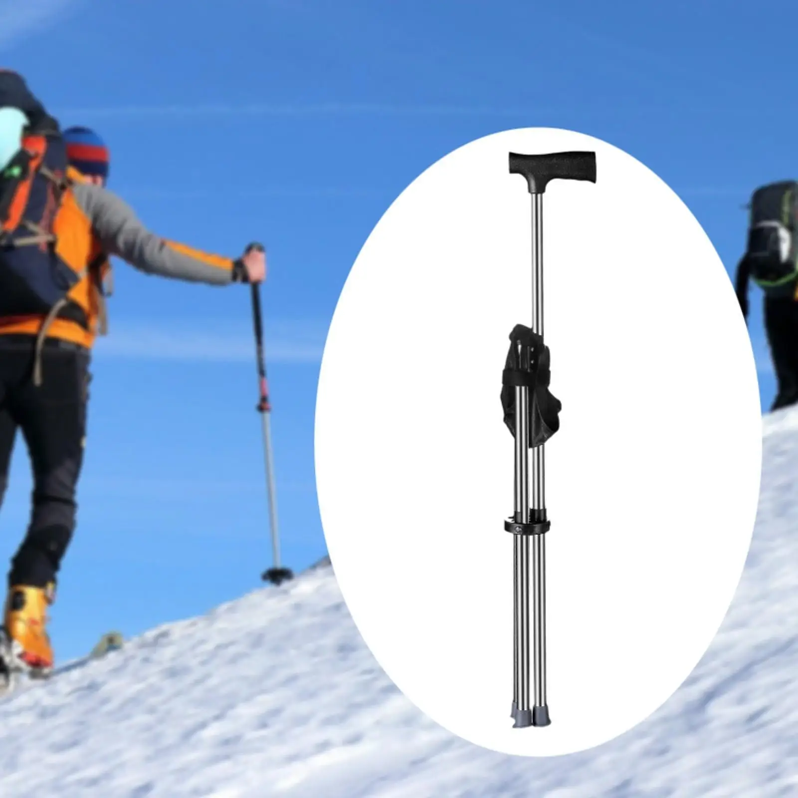 Walking Cane Trekking Stick with Seat Practical Supports for Mountaineering Hiking Seniors