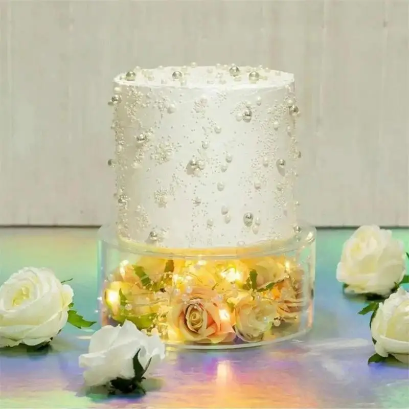 Plateau de présentation de gâteau rond en acrylique, bord de gâteau rond,  plateau à grattoir plus lisse, Base de panneau de fleurs rechargeables,  transparent, outils de décoration - AliExpress