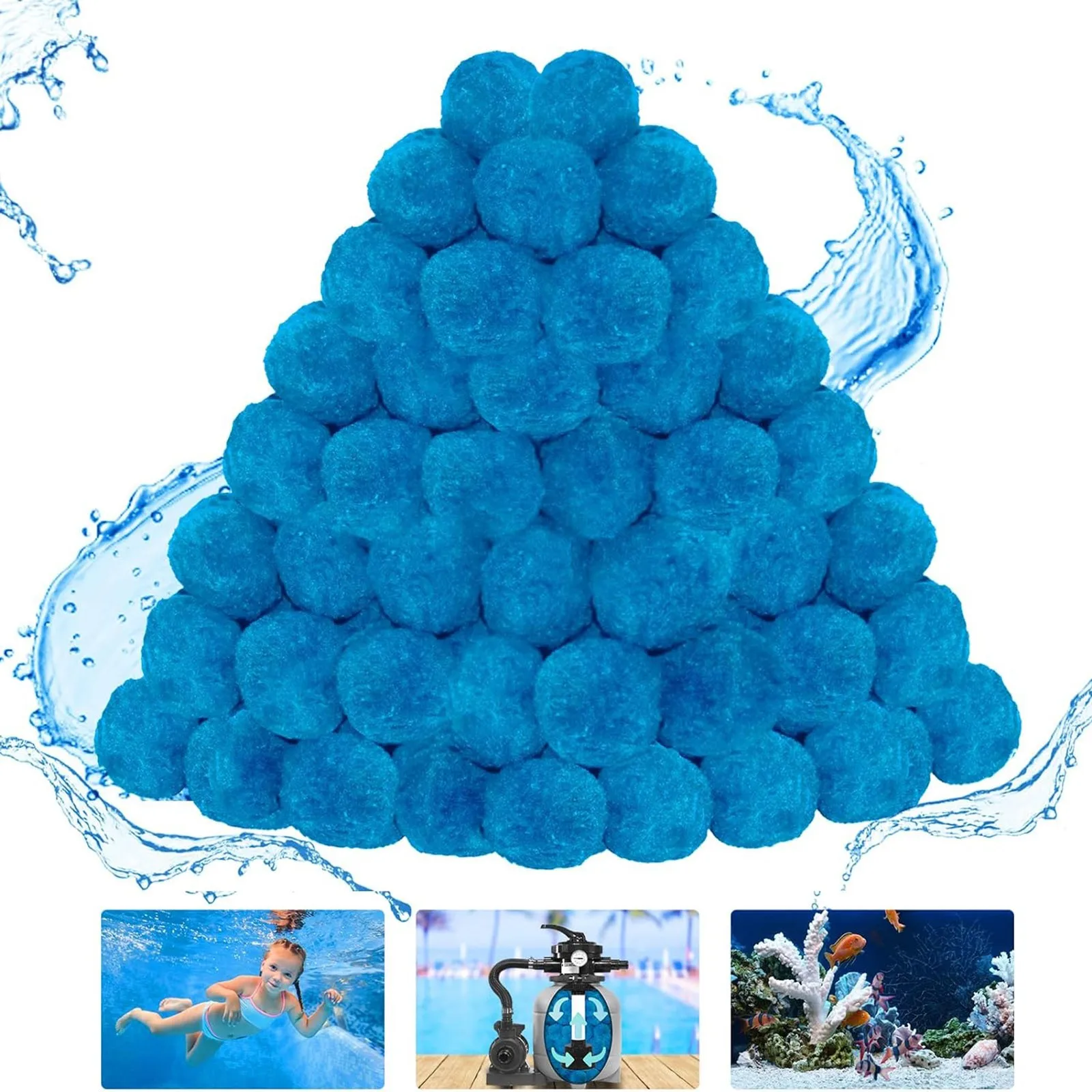 Hot Tub Filter Ball swimming pool filter hot tub filter cartridge Durable Fiber Swimming Pool SPA Filter Sand Alternative Household Supplies Reusable Ball