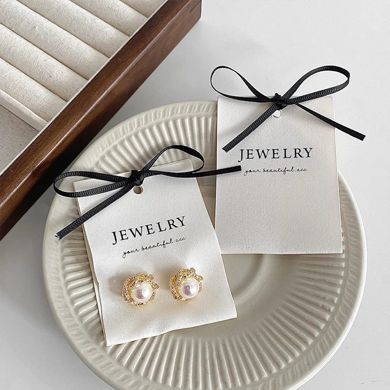 10pcs 럭셔리 보석 포장 카드 라벨 태그 활 패브릭 DIY 수제 귀걸이 목걸이 팔찌 패키지 디스플레이 작은 Bussiness