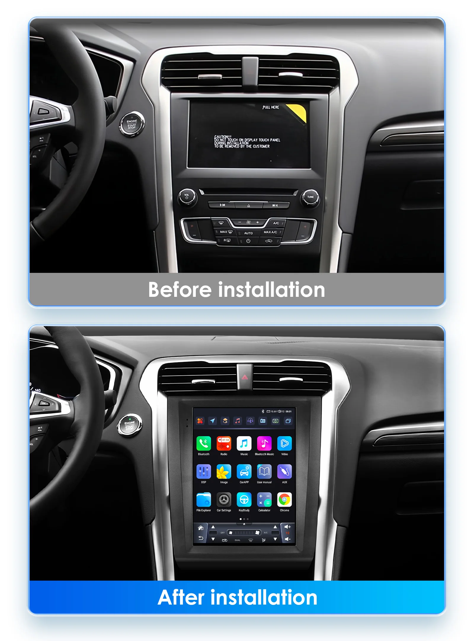 Hizpo Für Ford Fusion Mondeo MK5 2013 - 2019 9,7 Zoll Android Auto Wireless Carplay Autoradio Multimedia Navigation GPS 4G WIFI – Detail 7