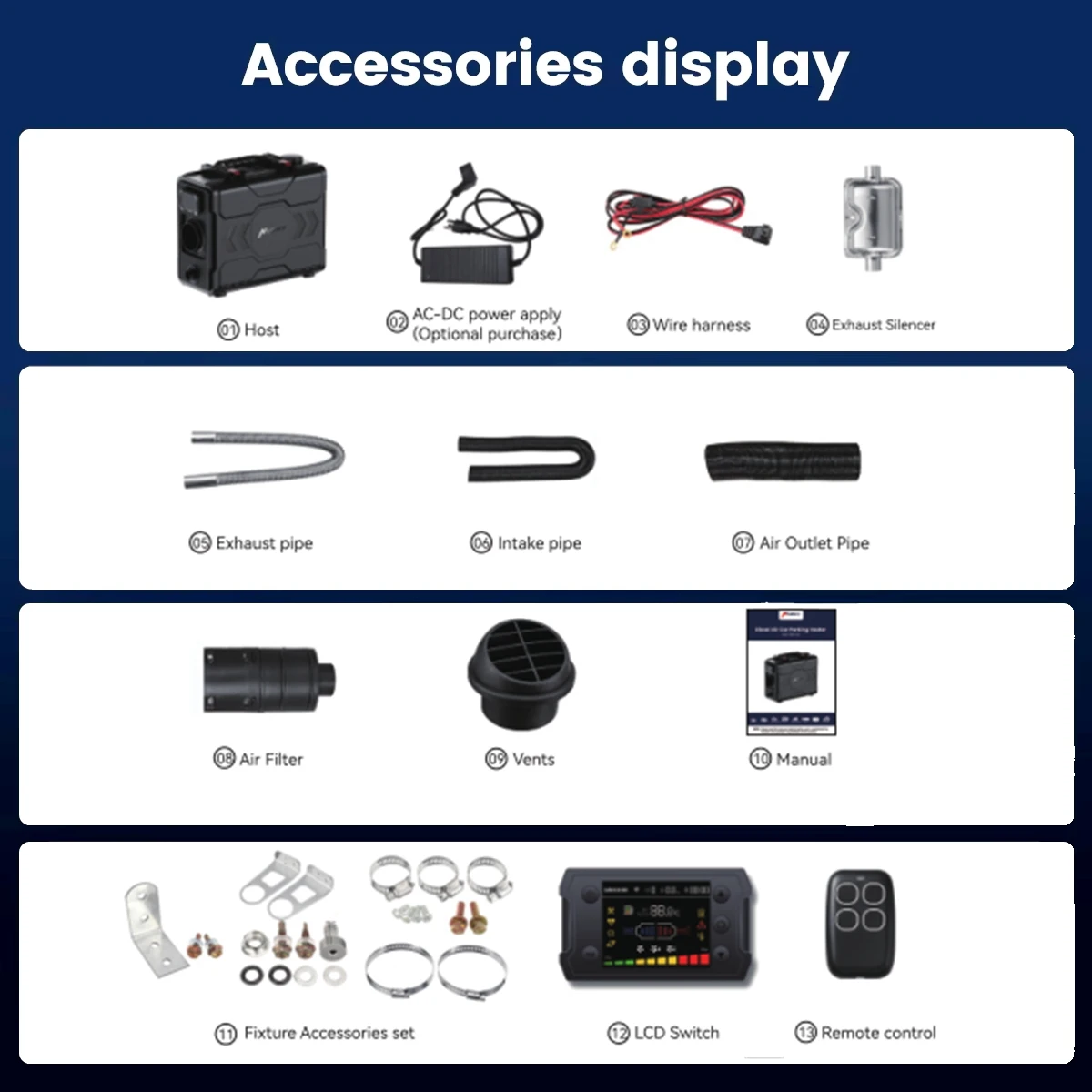 Portable Diesel Air Heater 12V 8KW Bluetooth Smart