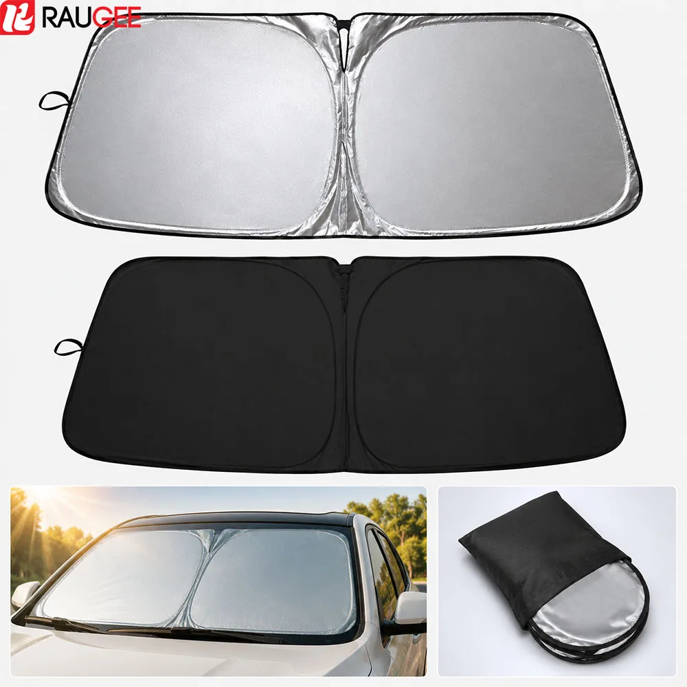 Premium Summer Car Windshield Sunshade with UV Protection - Foldable Front Window Visor & Styling Accessory