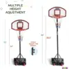 Adjustable Basketball Hoop 5-7 FT, Portable Basketball Goal with Stand & Wheels, Indoor Outdoor Play for Kids Teens Adults