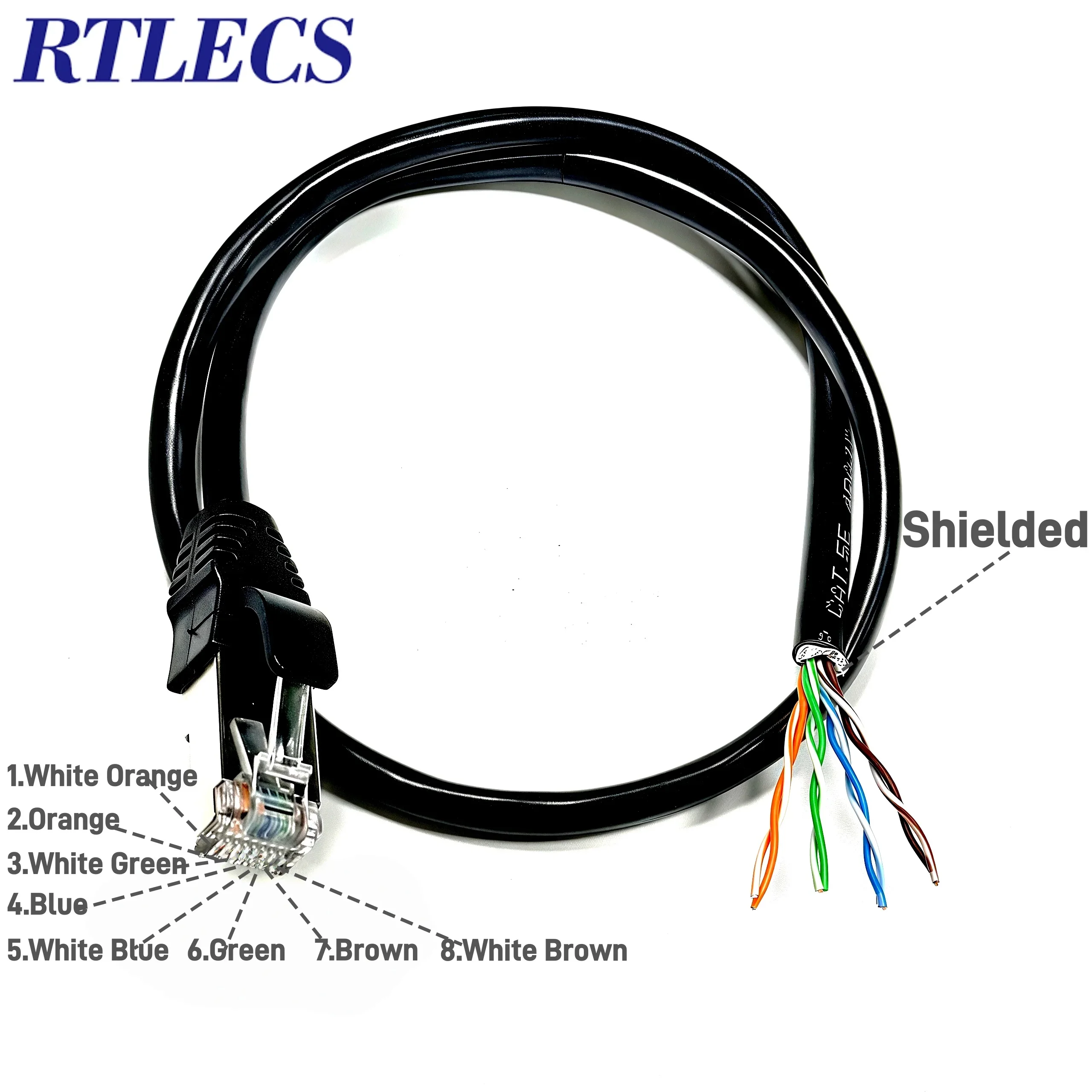 Magnetic Shielded Dual Row Pogo Pin Connector with Twisted-Pair RJ45 Cat5 Wires