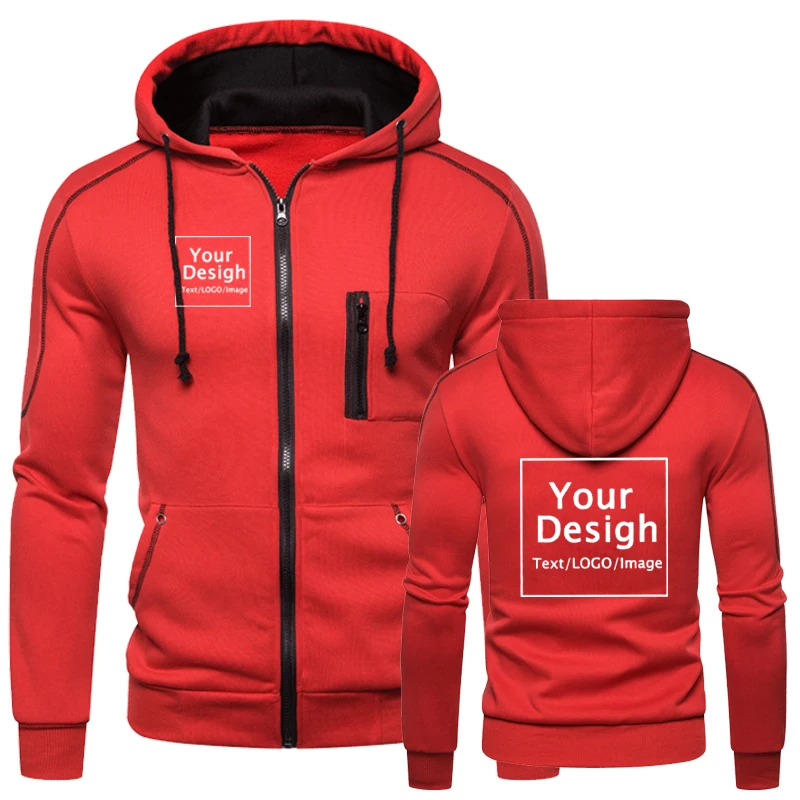 Fashion Personalized Hoodies Men Casual Custom Logo Zipper Jacket Fleece Warm Sweatshirts High Quality Hip Hop Coat Sudaderas 6