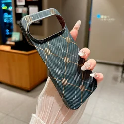 Premium Carbon Fiber Kevlar Magnetic Slim Phone Case with Magsafe Charging Compatibility - Google Pixel 8 Pro (Gold Grid Pattern)
