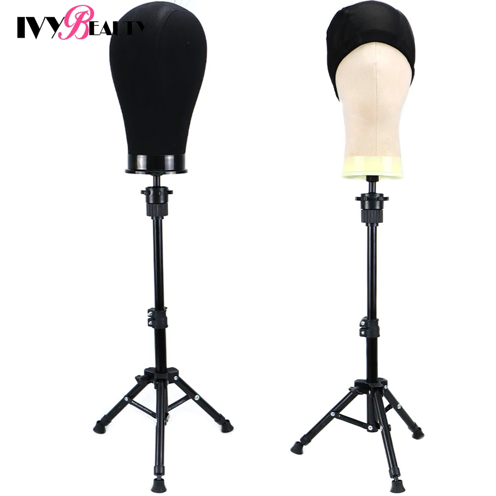 Silver Tripod Wig Stand With Mannequin Head For Wigs Making Styling  Adjustable Tripod Stand With Bald