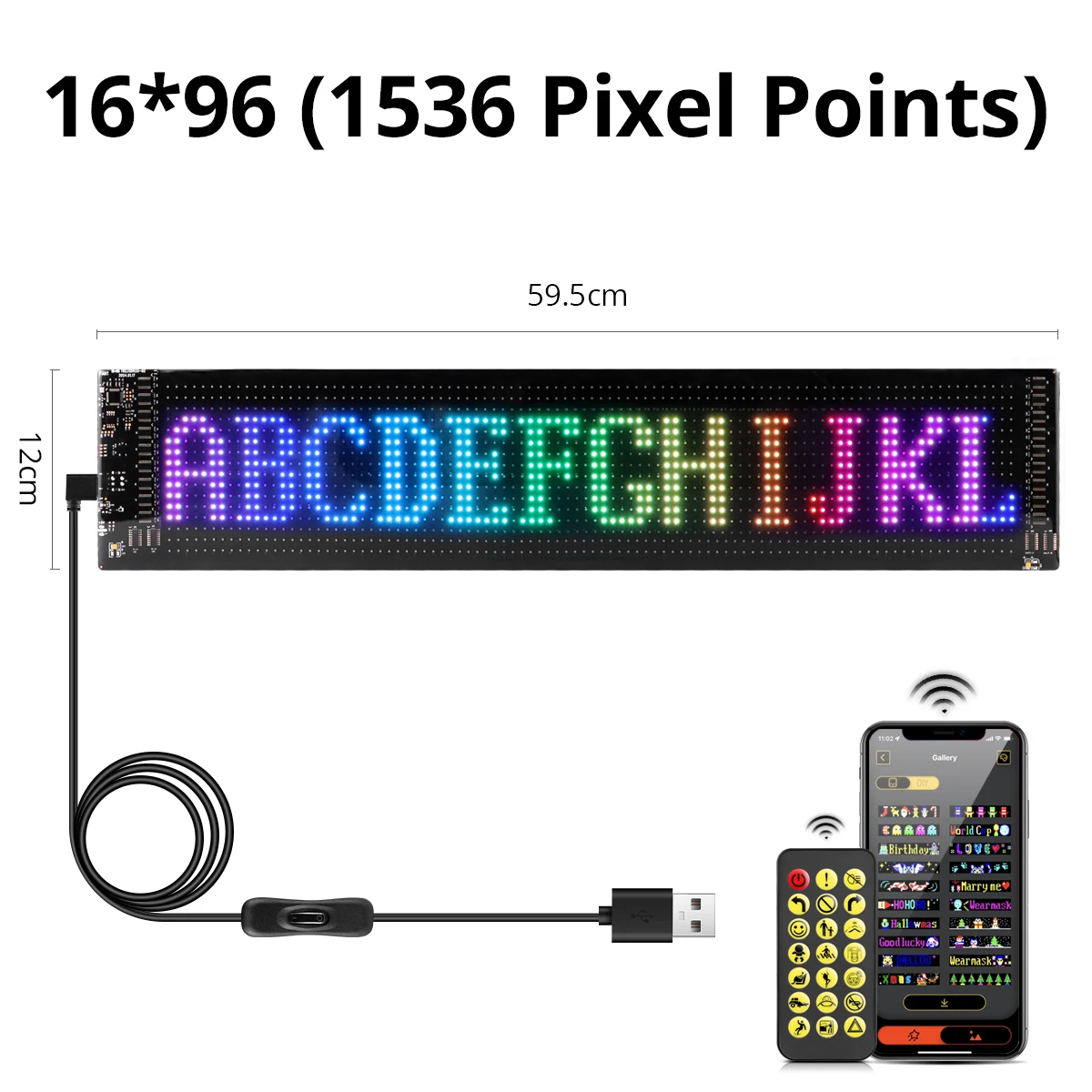 16x96 LEDs 12x60CM