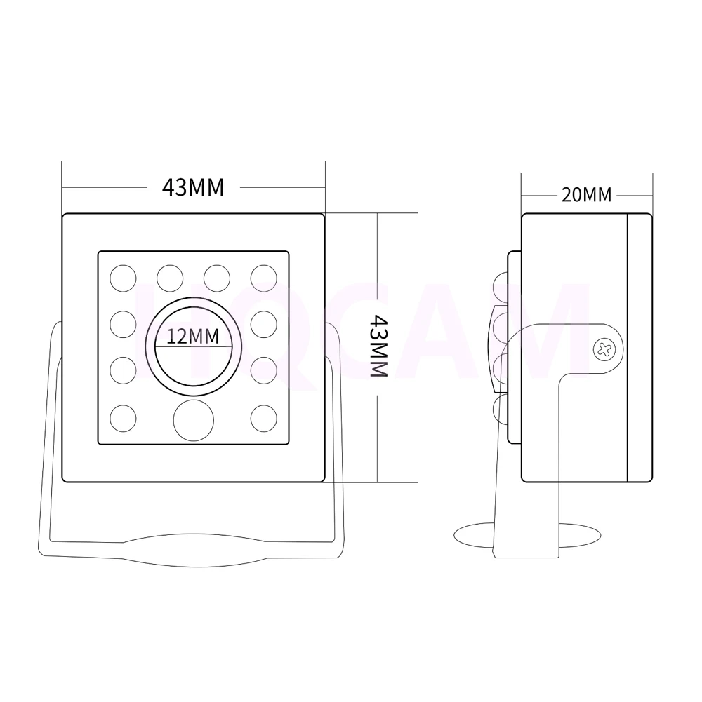 Camera dimensions diagram