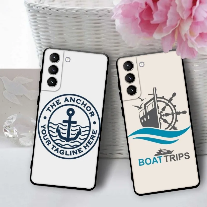 Stripes Anchor Boat Ship Whee Phone Case Per Samsung Galaxy S22 23 21 S20 Fe Ultra S10 S9 Plus S10E Note 20Ultra 10Plus Cover
