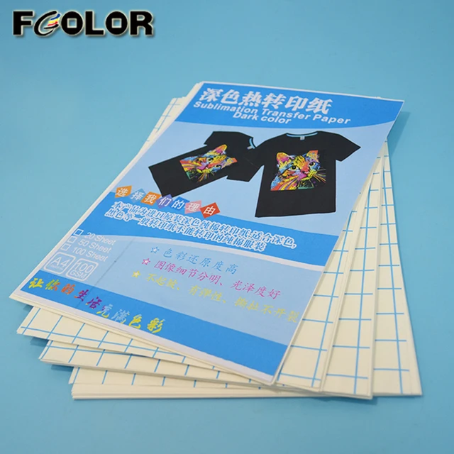 FCOLOR A3 A4 Inkjet Dark Heat Transfer Sublimation Paper Price For Dark Fabric Coating