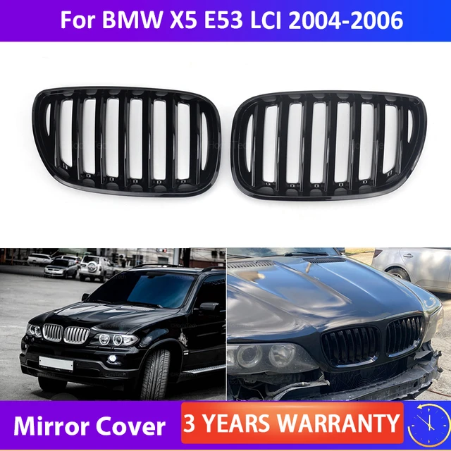 For BMW X5 E53 1999-2003 Front Bumper Kindey M Style Grille Cover Inside  Racing Double Slat Black Grills Car Accessories - AliExpress