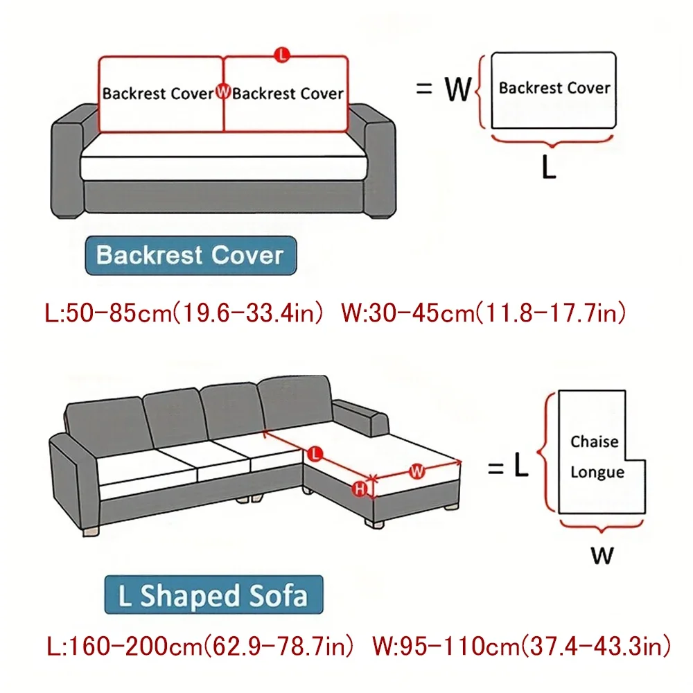 Jacquard Sofa Covers Soft Pure Sofa Seat Slipcover for Home Living Room Elastic L-Shaped Sofa Protector Chaise Lounge Seat Case 4