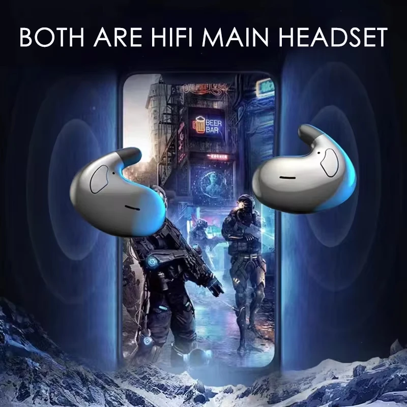 Compact Invisible IPX5 Waterproof Wireless Bluetooth Earbuds with Microphone