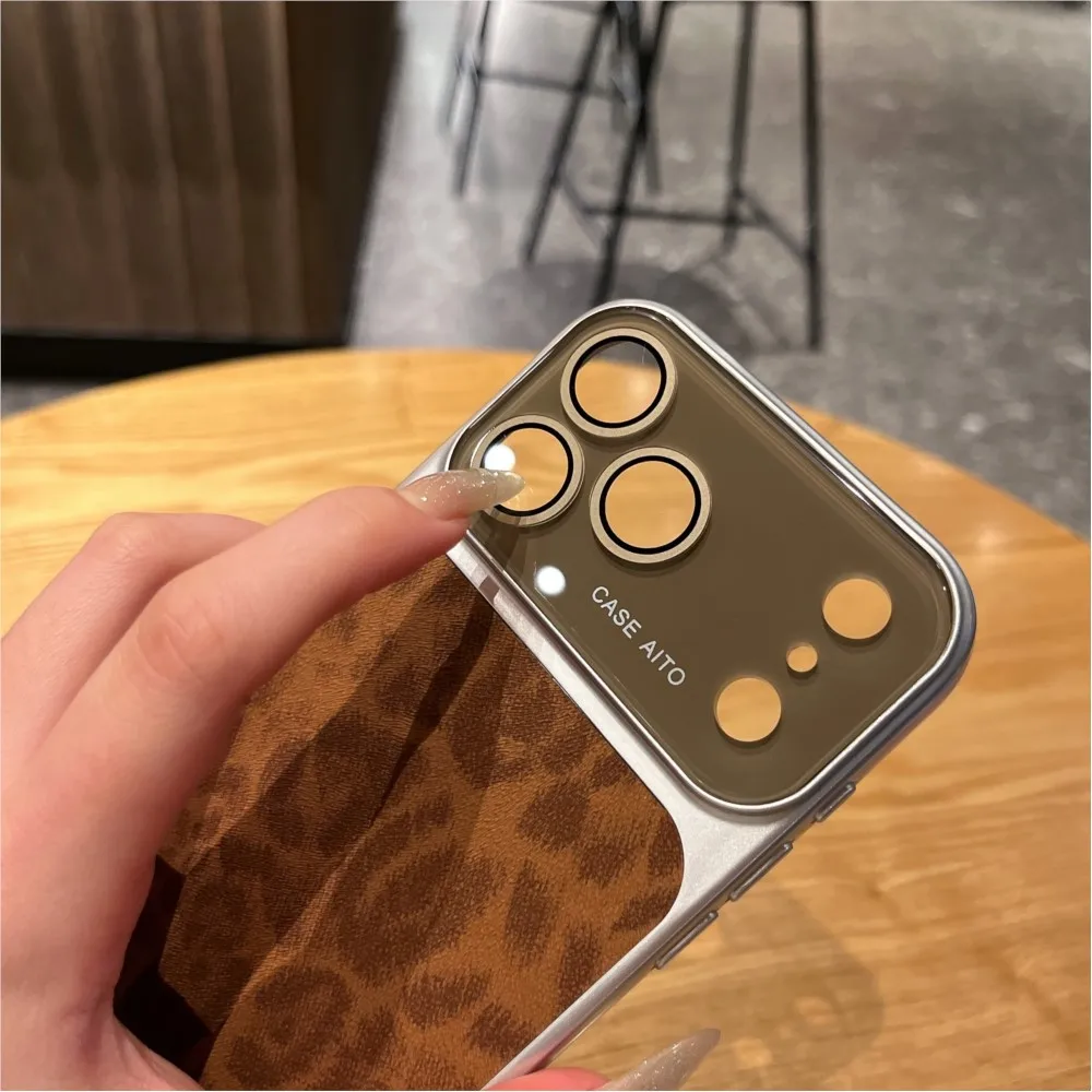 รูปสินค้า เคสโทรศัพท์ลายเสือดาว ผิวด้าน ป้องกันเลนส์กล้อง สวยทนสุดคุ้ม