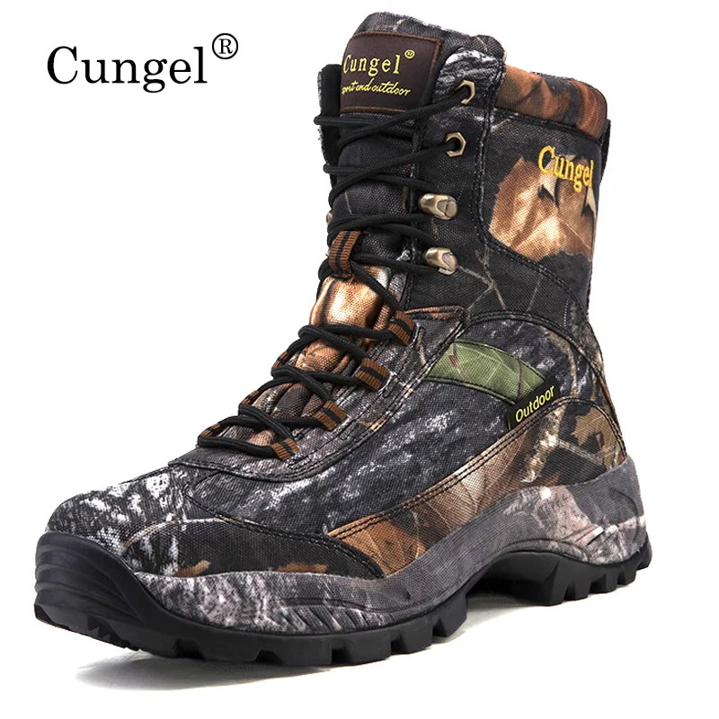 CUNGE Outdoor Tactical Sport Men's Shoes Waterproof Hiking Shoes Male Outdoor Winter Hunting Boots Mountain Shoes Men Army Boot