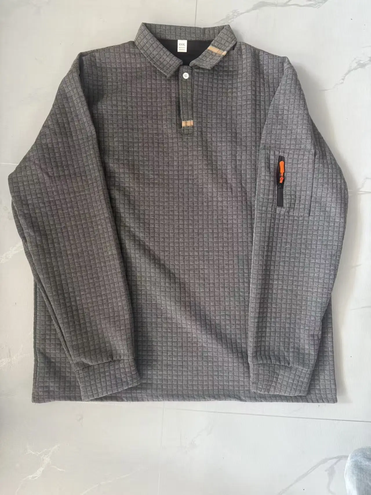 Polo da uomo primavera autunno 2026 con risvolto, tasche e cerniera decorativa, per il tempo libero quotidiano - immagine 4