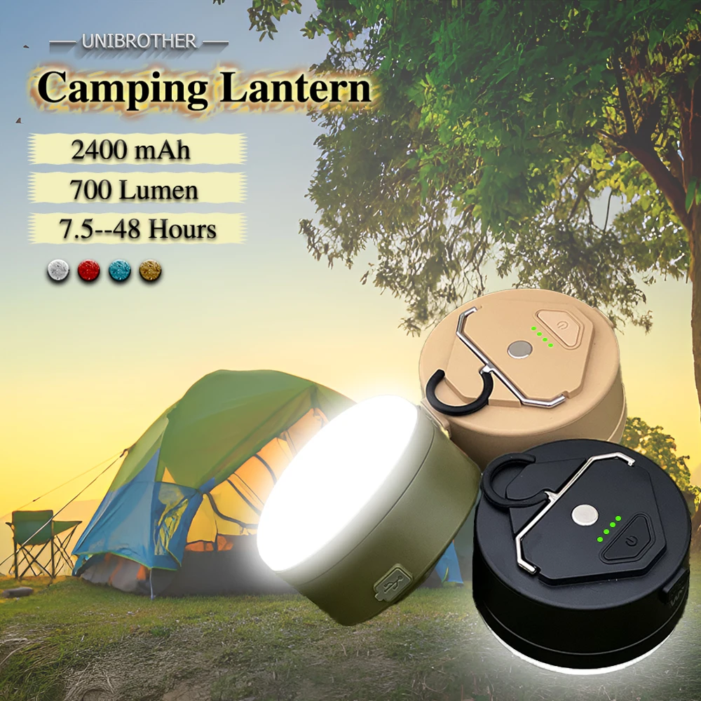 15W High Power Camping Lantern Tents Lamp 2400mAh USB LED Rechargeable Portable Camping Lights Outdoor Hiking Night Hanging Lamp