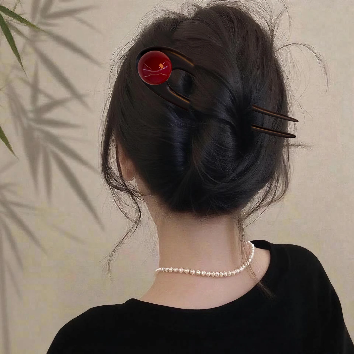 2026 새로운 고급 U자형 머리핀 블랙 에보니 나무 헤어 액세서리 전통 중국 스타일 통근 헤어스타일 웨딩 파티