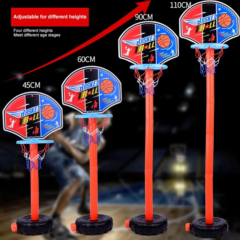 Children Basketball Playing Set Outdoor Sport Adjustable Stand Basket Holder Hoop Goal Game Mini Indoor Boy Kids Basketball Tool basketball hoop basketball stand