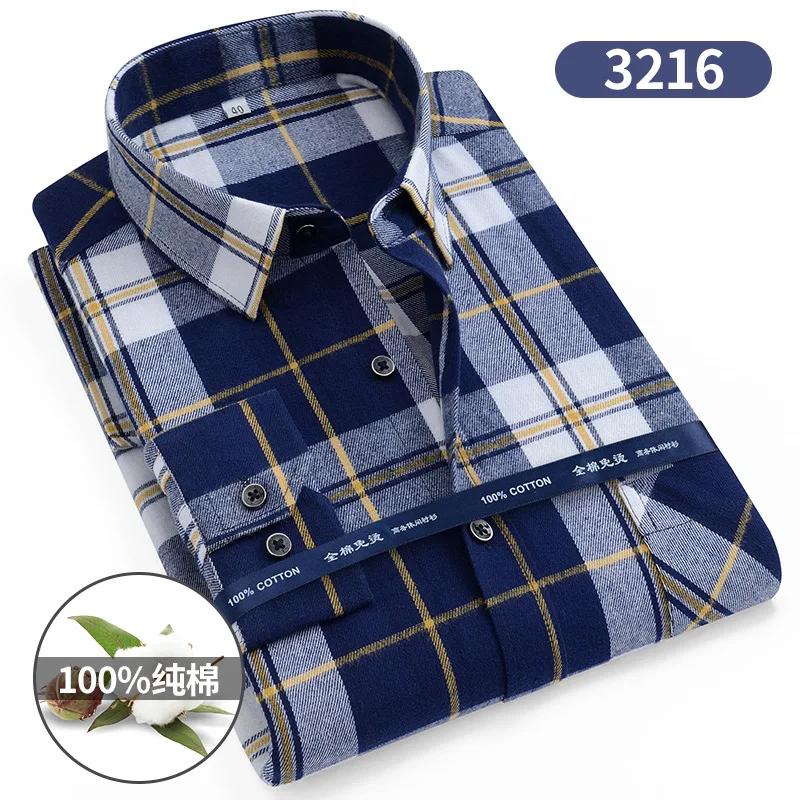 Oversized Fashion Flannel Plaid Men's Long Sleeve Cotton Shirt
