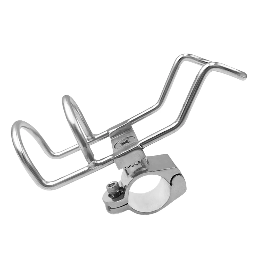 316 Stainless Steel 360 Degree Pole Bracket Double Wire Fishing Rod Rack Holder for Fishing Kayak Boat Accessories